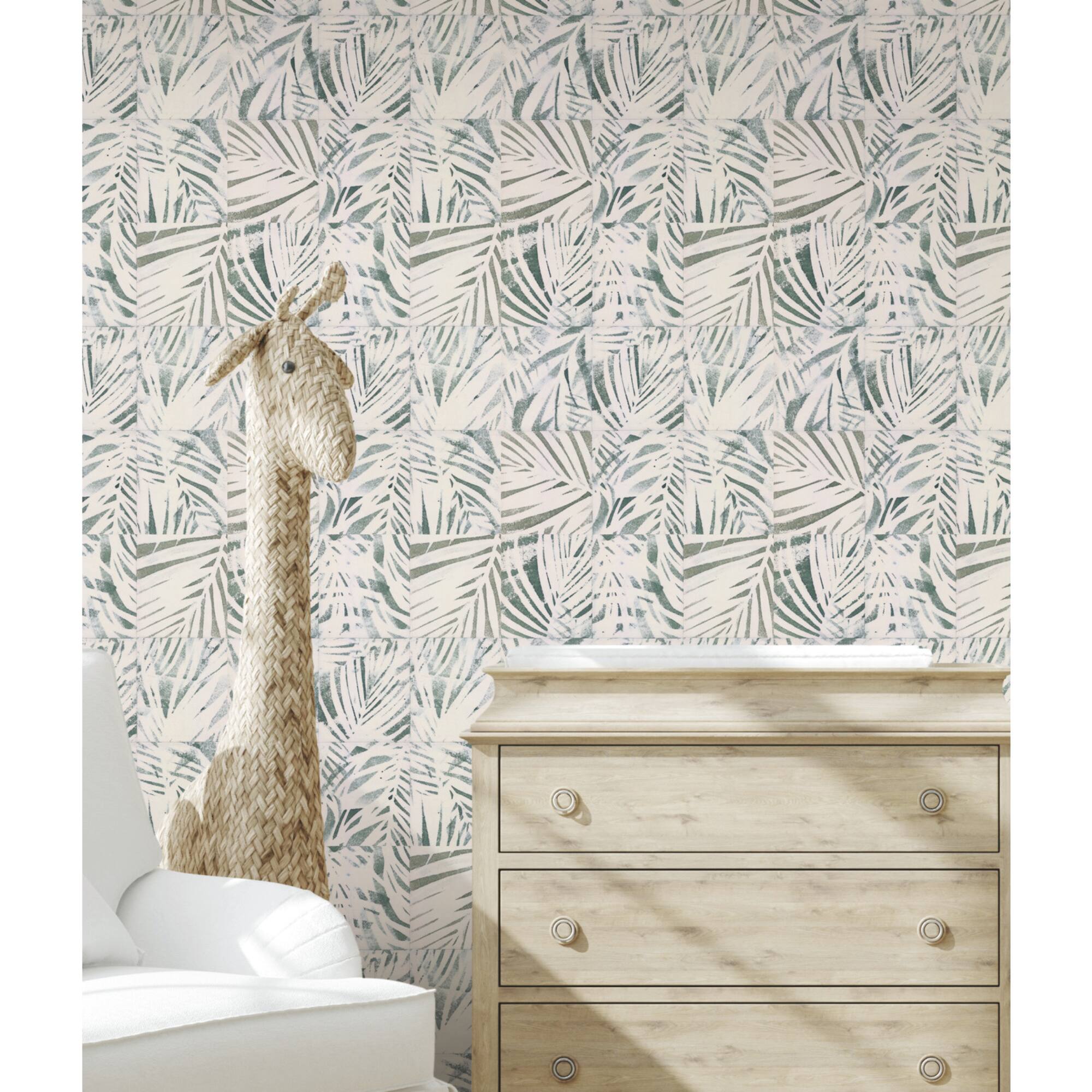RoomMates Mr. Kate Cubism Palm Peel & Stick Wallpaper